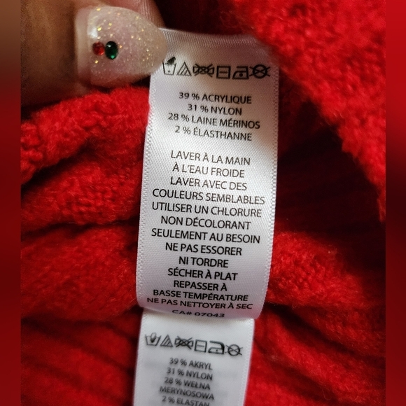 Rachel Zoe Red Knit Turtleneck Sweater Oversized Long Sleeve, sz MD - Picture 9 of 12